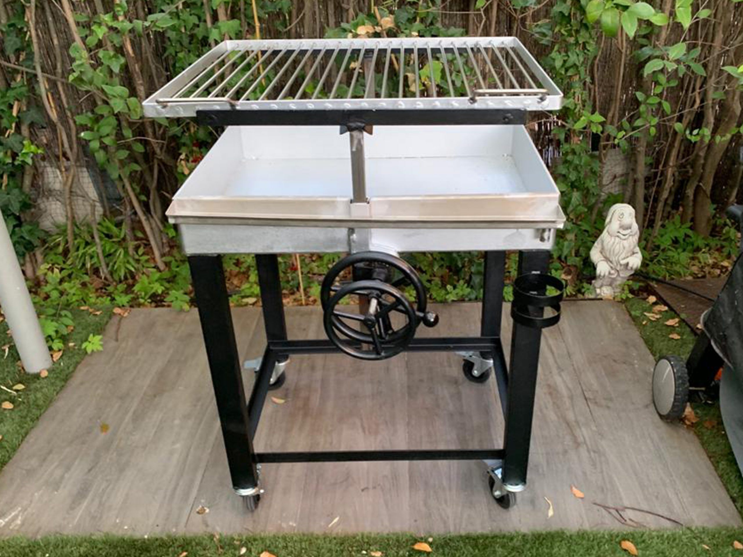 parrilla 1500 con carbonera doble volante y encendido 2 encimeras