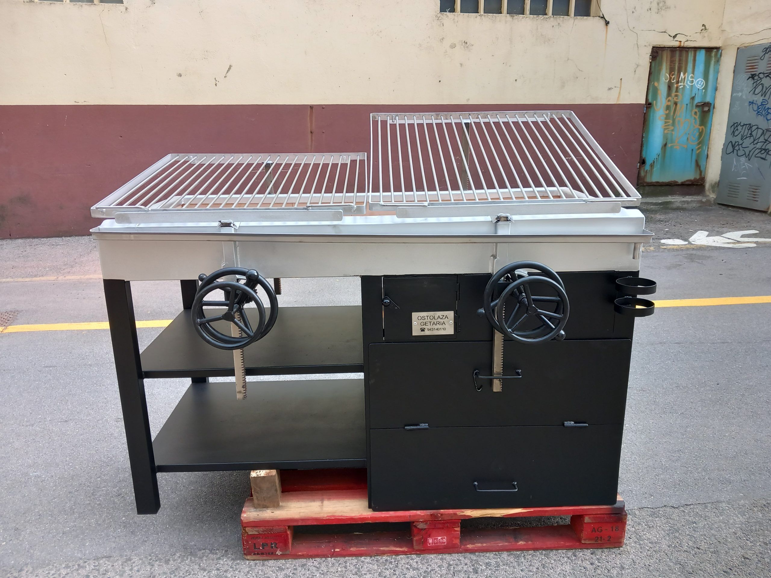 parrilla 1500 media carbonera encendido y 2 baldas